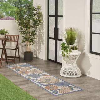 Nourison Aloha ALH33 Beige Multicolor Area Rug Corner Image