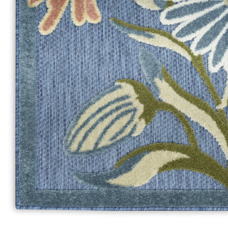Nourison Aloha ALH33 Blue Sage Area Rug Corner Image