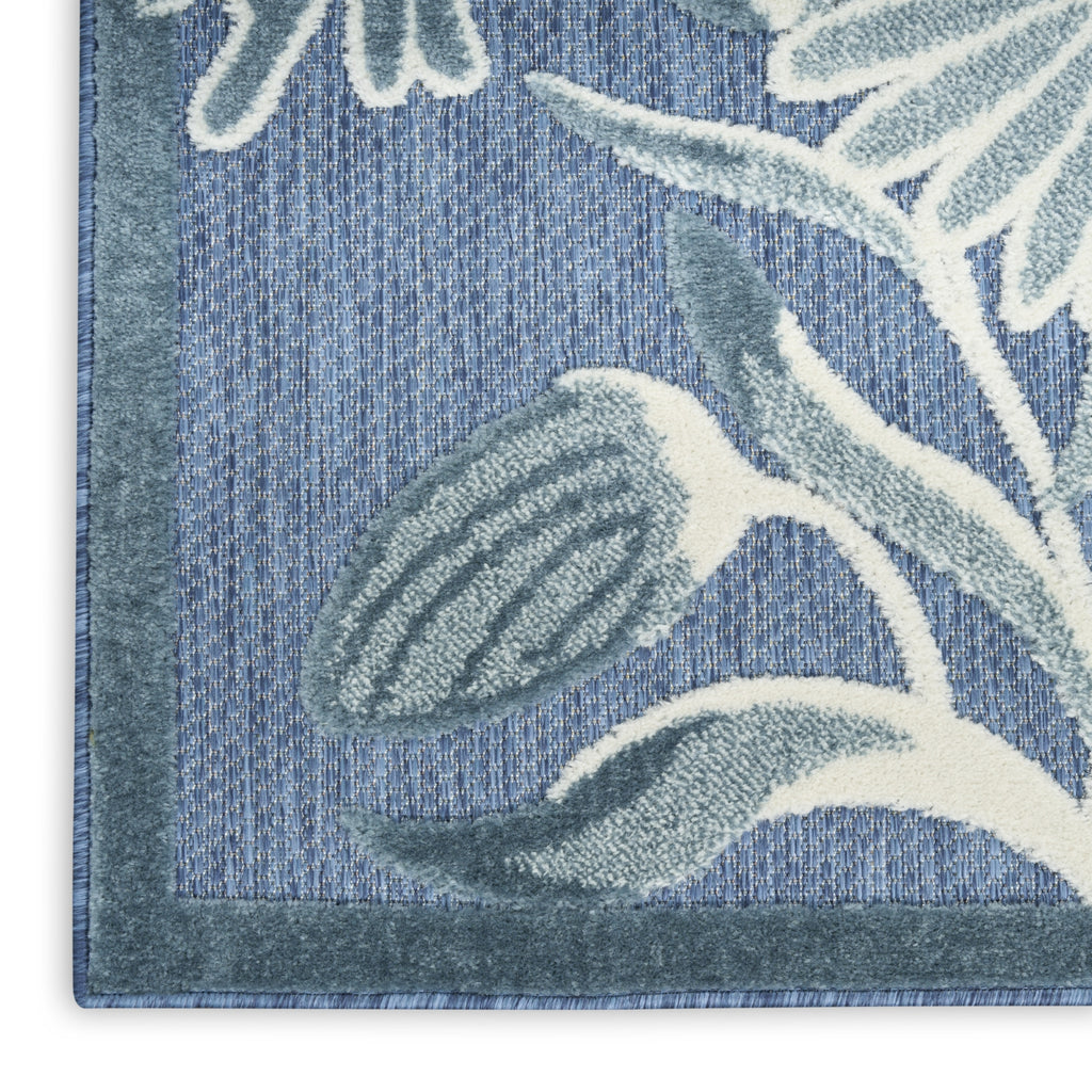 Nourison Aloha ALH33 Blue Area Rug Corner Image
