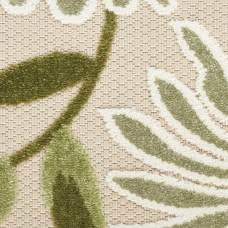 Nourison Aloha ALH33 Ivory Green Area Rug Swatch Image