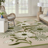 Nourison Aloha ALH33 Ivory Green Area Rug Corner Image