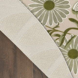 Nourison Aloha ALH33 Ivory Green Area Rug Corner Image