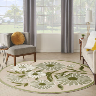 Nourison Aloha ALH33 Ivory Green Area Rug Room Image Feature