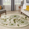 Nourison Aloha ALH33 Ivory Green Area Rug Corner Image