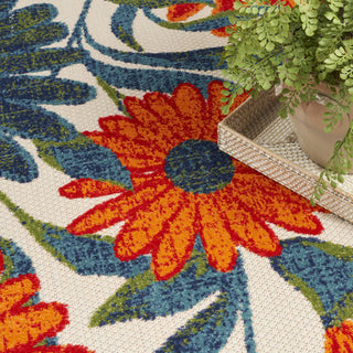 Nourison Aloha ALH33 Ivory Multicolor Area Rug Corner Image
