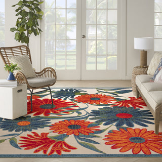 Nourison Aloha ALH33 Ivory Multicolor Area Rug Corner Image