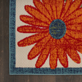 Nourison Aloha ALH33 Ivory Multicolor Area Rug Detail Image