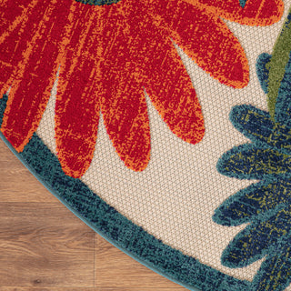 Nourison Aloha ALH33 Ivory Multicolor Area Rug Detail Image