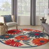 Nourison Aloha ALH33 Ivory Multicolor Area Rug Corner Image