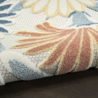 Nourison Aloha ALH33 Ivory Rose Area Rug Detail Image