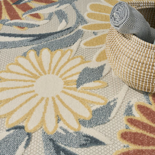 Nourison Aloha ALH33 Ivory Rose Area Rug Texture Image