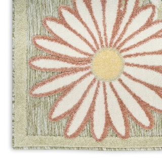 Nourison Aloha ALH33 Sage Rose Area Rug Corner Image
