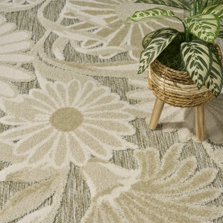 Nourison Aloha ALH33 Ivory Sage Area Rug Corner Image