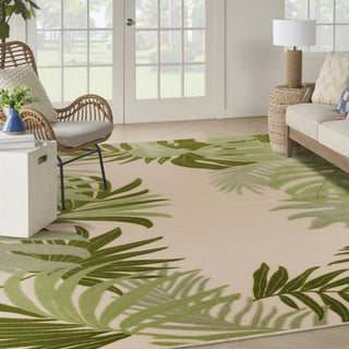 Nourison Aloha ALH40 Ivory Green Area Rug Corner Image