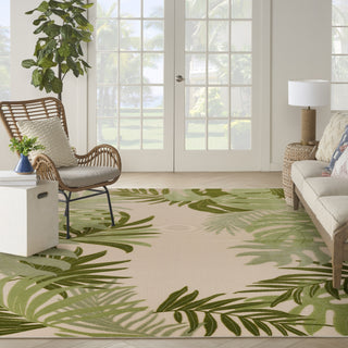 Nourison Aloha ALH40 Ivory Green Area Rug Room Image Feature