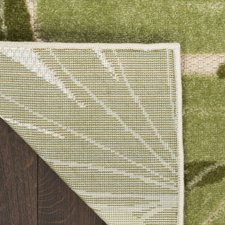 Nourison Aloha ALH40 Ivory Green Area Rug Corner Image