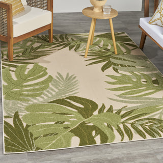 Nourison Aloha ALH40 Ivory Green Area Rug Room Image Feature