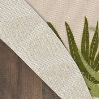 Nourison Aloha ALH40 Ivory Green Area Rug Corner Image