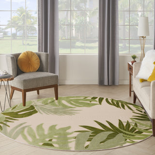 Nourison Aloha ALH40 Ivory Green Area Rug Room Image Feature