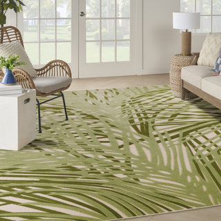 Nourison Aloha ALH41 Ivory Green Area Rug Corner Image