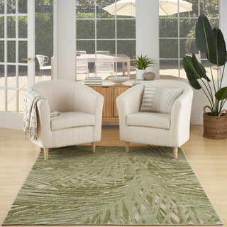 Nourison Aloha ALH41 Ivory Green Area Rug Corner Image