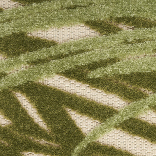 Nourison Aloha ALH41 Ivory Green Area Rug Swatch Image