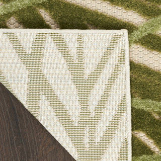 Nourison Aloha ALH41 Ivory Green Area Rug Corner Image