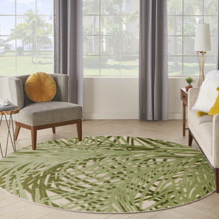 Nourison Aloha ALH41 Ivory Green Area Rug Room Image Feature