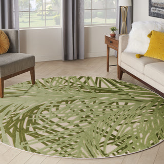 Nourison Aloha ALH41 Ivory Green Area Rug Corner Image