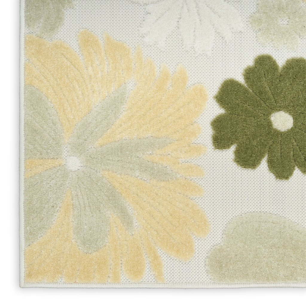 Nourison Aloha ALH42 Ivory Green Area Rug Corner Image