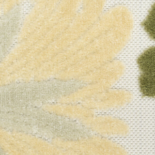 Nourison Aloha ALH42 Ivory Green Area Rug Corner Image