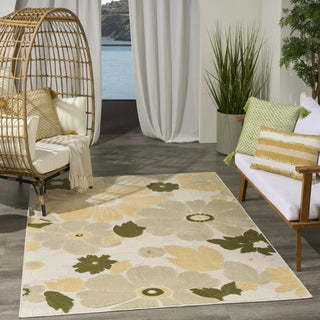 Nourison Aloha ALH42 Ivory Green Area Rug Swatch Image