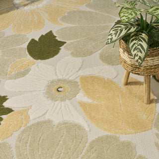 Nourison Aloha ALH42 Ivory Green Area Rug Texture Image