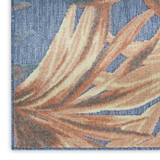 Nourison Aloha ALH43 Blue Rose Area Rug Corner Image