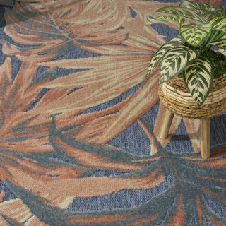 Nourison Aloha ALH43 Blue Rose Area Rug Texture Image