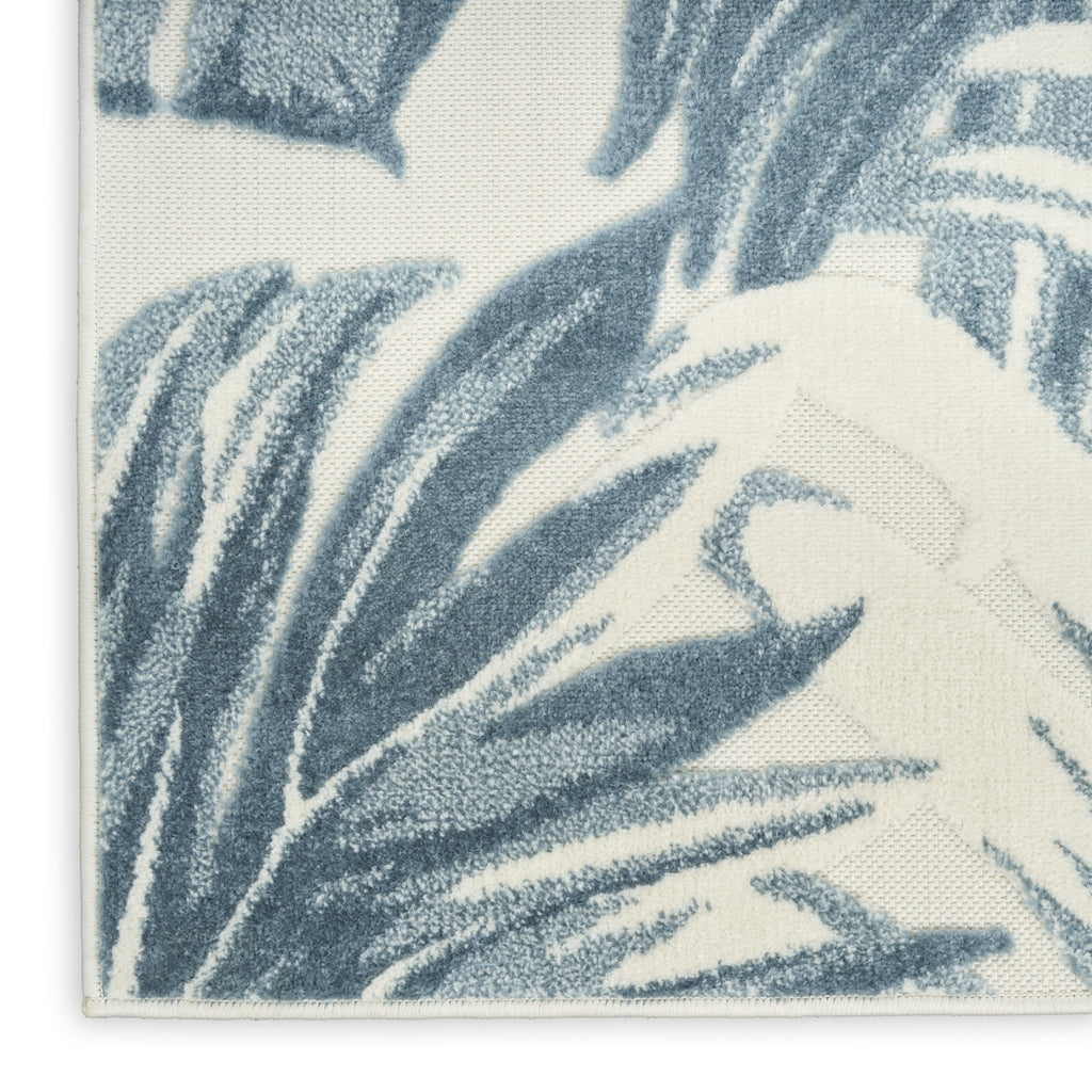 Nourison Aloha ALH43 Ivory Blue Area Rug Corner Image