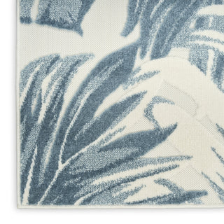 Nourison Aloha ALH43 Ivory Blue Area Rug Corner Image