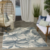 Nourison Aloha ALH43 Ivory Blue Area Rug Swatch Image