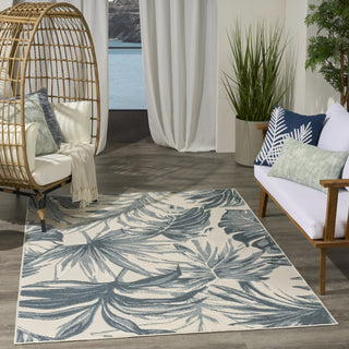 Nourison Aloha ALH43 Ivory Blue Area Rug Swatch Image