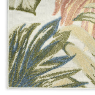Nourison Aloha ALH43 Ivory Green Area Rug Corner Image