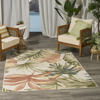 Nourison Aloha ALH43 Ivory Green Area Rug Swatch Image