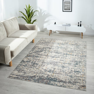LR Home Allure 82466 Blue/Taupe Area Rug Lifestyle Image