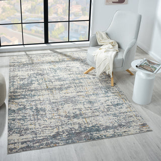 LR Home Allure 82466 Blue/Taupe Area Rug Lifestyle Image