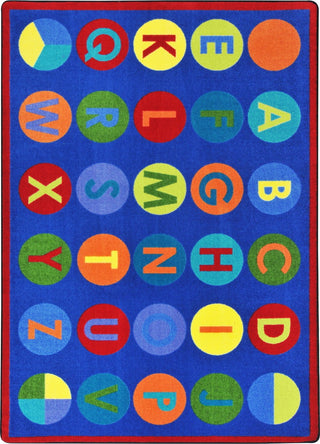 Joy Carpets Kid Essentials Alpha-Dots Multi Area Rug