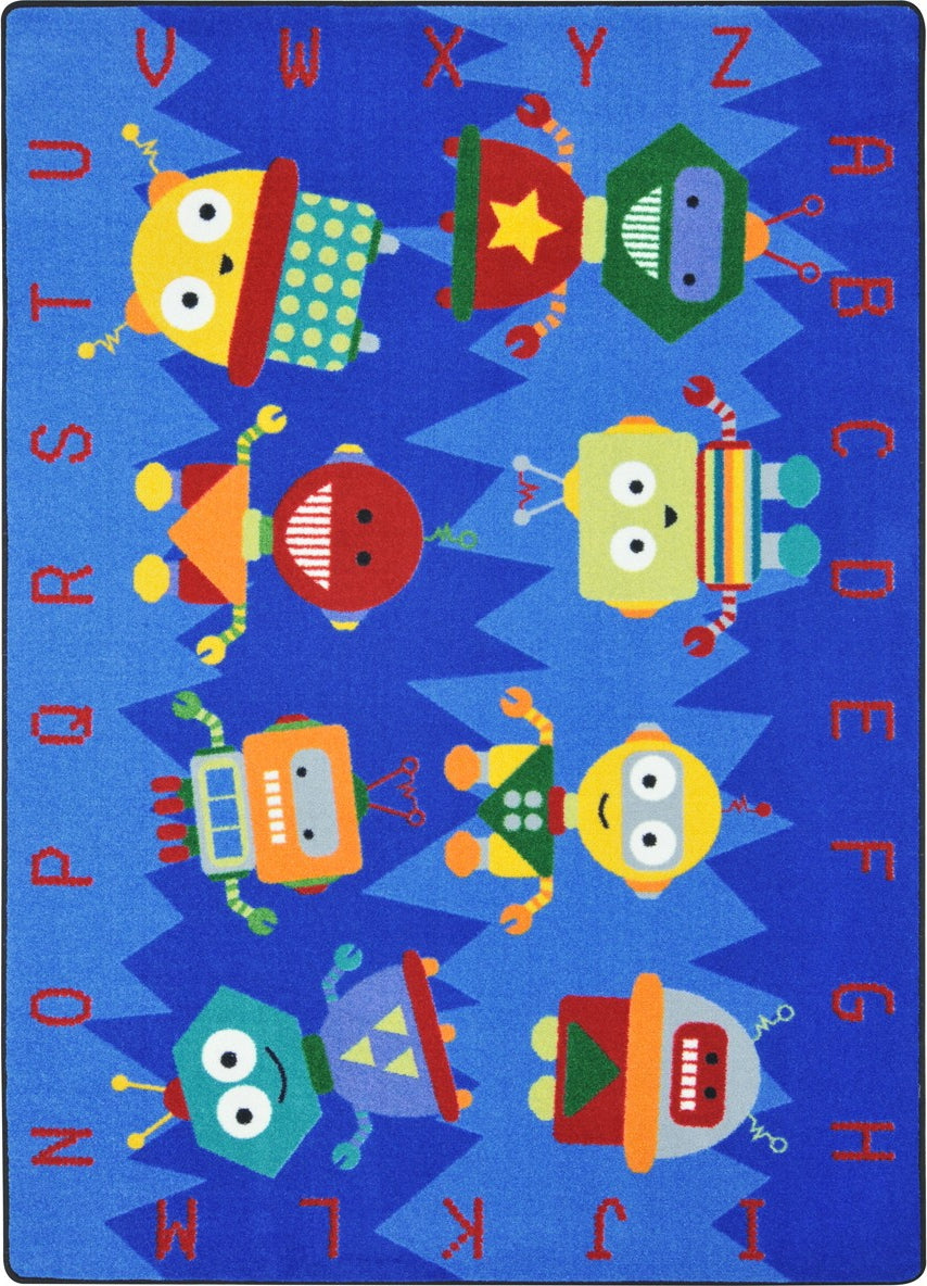 Joy Carpets Kid Essentials Alphabet Bots Multi Area Rug