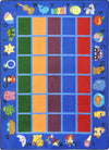 Joy Carpets Kid Essentials Alphabet Phonics Blue Area Rug