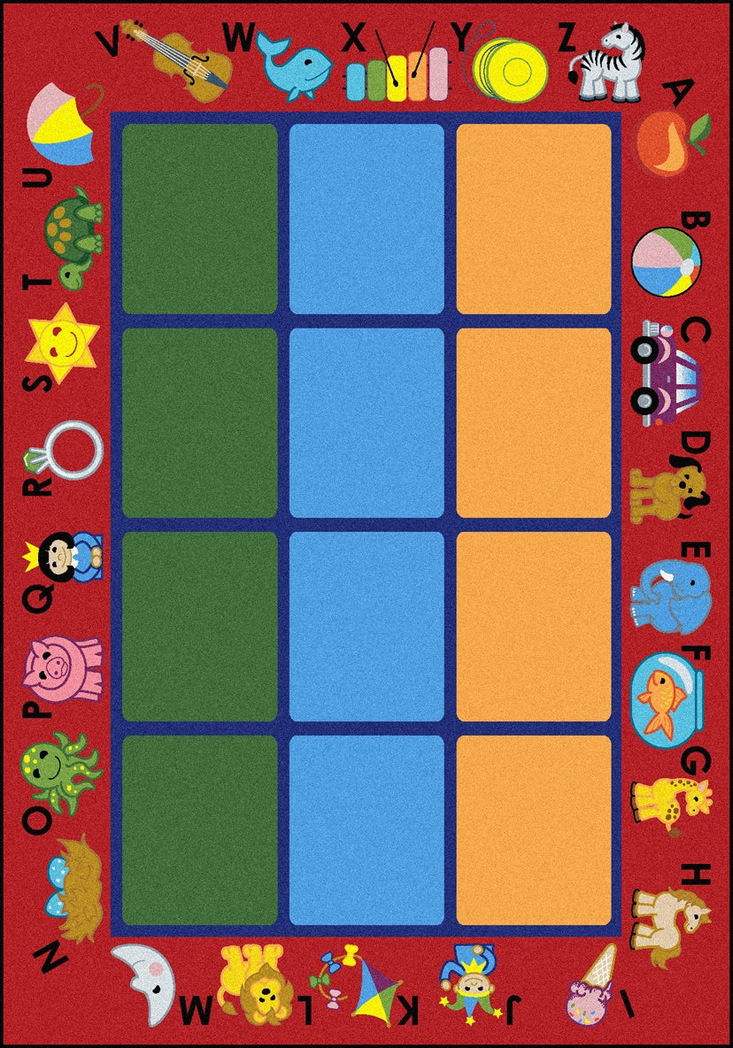 Joy Carpets Kid Essentials Alphabet Phonics Red Area Rug – Incredible ...