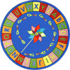 Joy Carpets Kid Essentials Alphabet Pinwheel Multi Area Rug