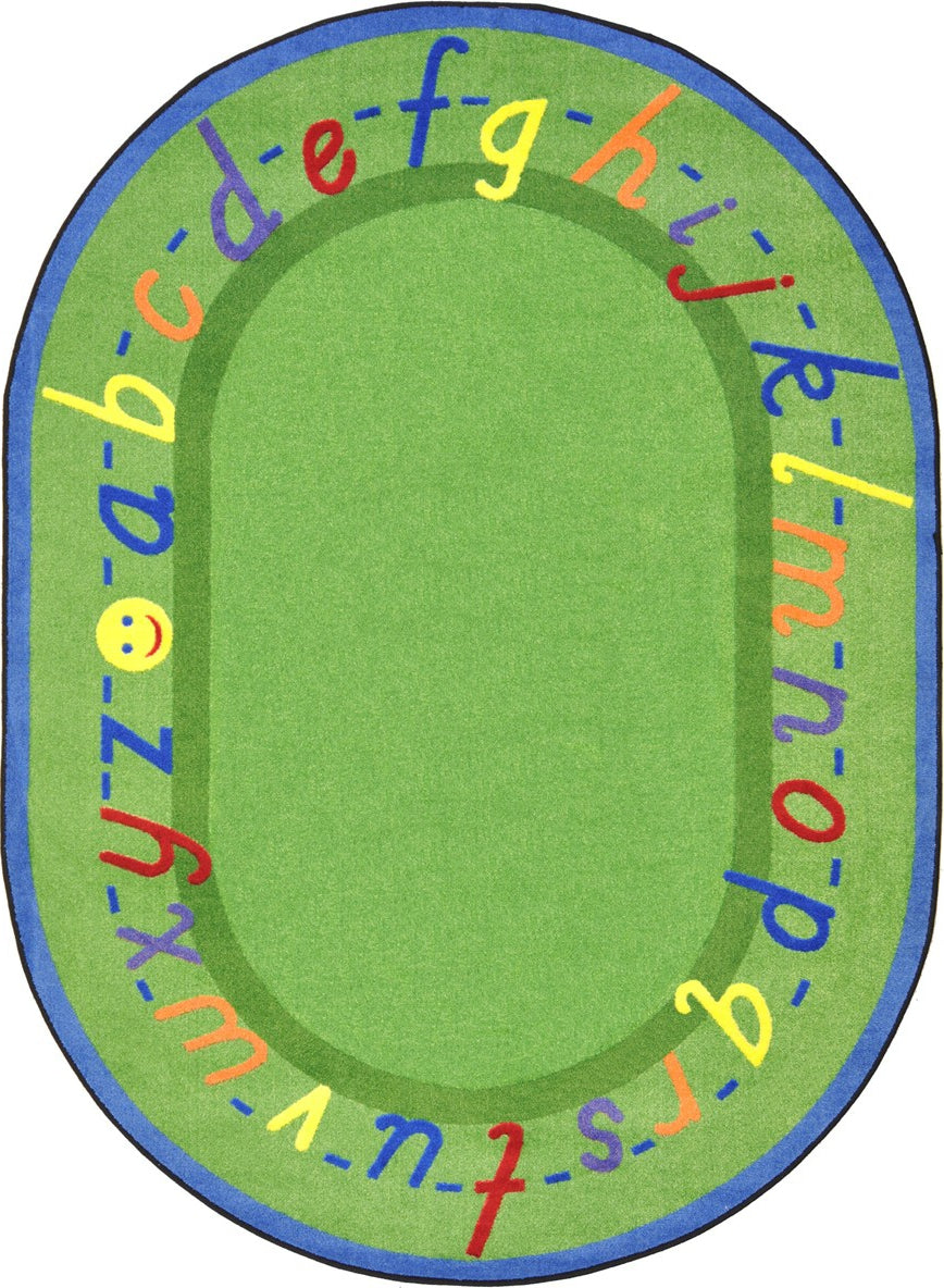 Joy Carpets Kid Essentials AlphaScript Green Area Rug
