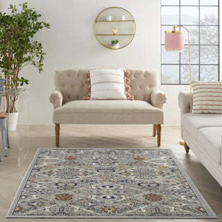 Nourison Allur ALR03 Grey Area Rug Room Image Feature